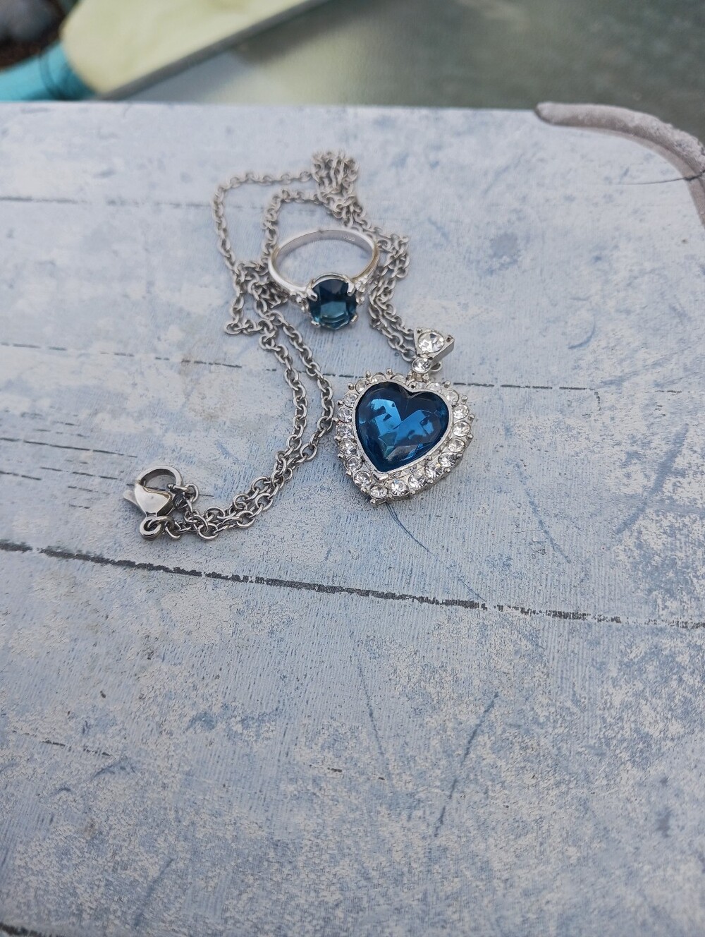London Blue Topaz Ring & Necklace Set